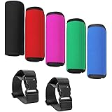 Senhai Neoprenhülle für Gepäckgriff, angenehm weich, mit 2 zusätzlichen Reisegepäckträgern, mehrfarbiges Zubehör für Tasche /