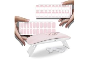 ‎BOTÉ BOTÉ Starterset zum Vorteilspreis: 2x20 UV Gel Strips inkl. UV-Lampe - haftfeste Nagelfolie UV - Dermatest "sehr gut" - UV Gel Streifen, UV Nagelfolien selbstklebend, Set aus UV-Lampe & UV Gelfolien