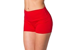 Alkato Damen Sport Shorts mit Hohem Bund Hotpants Radlerhose
