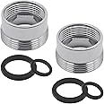JCZD 2 Pcs Faucet Adapter, Tap Aerator Connector for Bathroom Kitchen Water Purifier Faucet Adapter Faucet Aerator Water Purifier Adapter (18mm Female to 22mm Male)