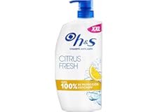 H&S Citrus Fresh Champú Anticaspa para Pelo Graso 1000ml, con Dispensador. Hasta 100% de Protección Anticaspa, Clínicamente P