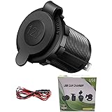 PPpanda 12v Steckdose,Zigarettenanzünder, Wasserdicht Marine Grade 12V Gleichstrom-Feuerzeugsteckdose Steckdose für Boot Moto