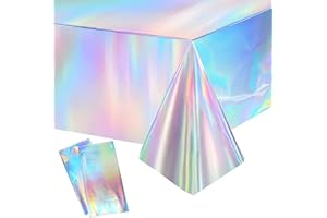 BDSHUNBF 2PCS Tovaglia Rettangolare, Tovaglie Plastica Iridescente, Lucide, per la Decorazione di Matrimonio, Battesimo del Bambino, Eventi Feste Di Compleanno