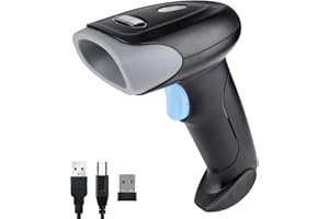 JIAN BOLAND Wireless Barcode Scanner USB Handheld Laser Bluetooth Barcode Scanner 1D 2D QR Screen Scanning Bar Code Reader Works with PC, iPad, Smartphone, Laptop-U26