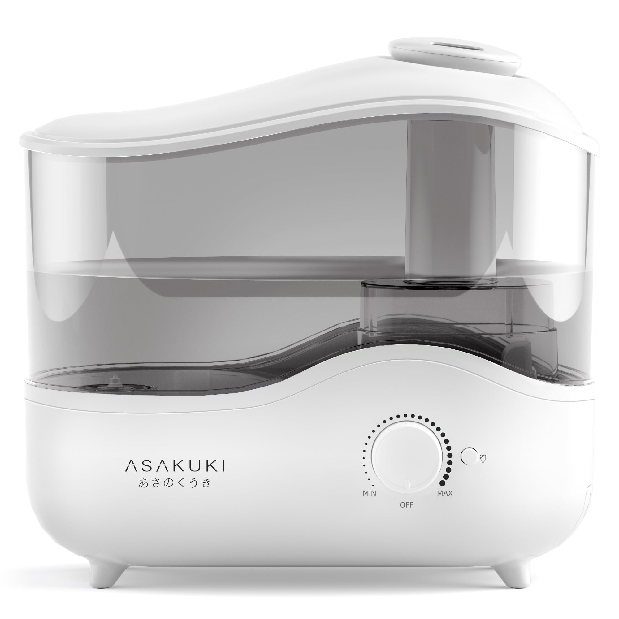 ASAKUKI Cool Mist Humidifiers for Bedroom - 4L Water Tank, Baby, Office, Quiet Ultrasonic Air Vaporizer, Adjustable Mist, 360