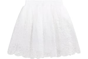 CAMILIFE Bebé Niñas Pequeñas Niñas Falda Tutu Falda Princesa de Encaje Falda Tutu de Ballet con Cintura Ancha Elástica Falda Corta de Moda con Bordado Floral para 2-10 años
