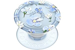 PopSockets: PopGrip Plant - Soporte y Agarre Extensibles Hechos de Materiales Vegetales con un PopTop Intercambiable para Smartphones y Tabletas - Translucent Blue Fields