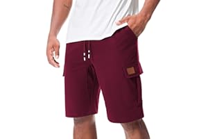 Suwangi Short Sport Cargo Homme Pantalon Coton Running Bermudas Pantalon Court Décontracté D'été avec Poches
