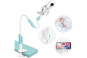 GHB Baby Monitor Holder Universal Baby Camera Holder Baby Monitor Camera Mount Stand with Flexible Hose and Adjustable Clip and Fixed Straps