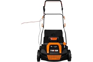 T-MECH Kunstrasen Staubsauger Gras Bürste Rechen Reinigung Sauger Elektrisch 12m Stromkabel Blatt Zweig Selbstfahrend 380mm 50L Auffangbeutel 5 einstellbare Höhen 12,2kg Leichtgewichtig 3500 U/Min 1800W