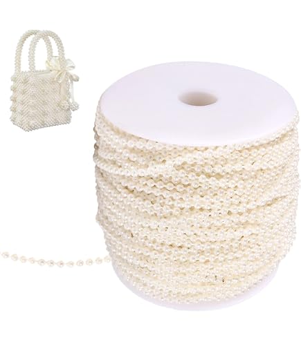 Guirlande De Perles 10mm X 2m - Blanc - Pour Décoration Noël, Mariage, DIY