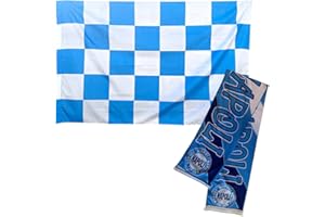 NARAMAKI Écharpe « Magico Napoli » 20 x 120 cm + drapeau d'échecs de Naples avec boucle pour tige 90 x 150 cm