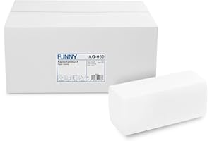‎FUNNY Funny Papierhandtücher ZZ/V-Falz, 2-lagig, 24,5x22cm, 4000 Blatt, hochweiß – Hochwertige Papiertücher, Handtuchpapier, Einweg Papier Handtücher für Spender