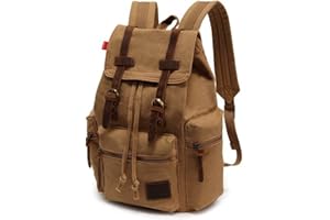 KOOLEHAODA Vintage unisex plecak płócienny plecak na laptopa 12-17-calowe plecaki na co dzień