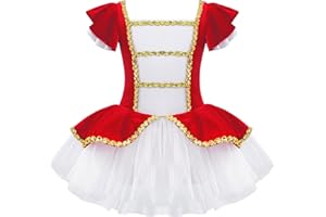 iEFiEL Costume Domatrice Circo Bambina Body da Danza Classica Ginnastica Ritmica in Seta Vestito Tutu da Balletto Pattinaggio Manica Corta Abiti Principessa Ballerina