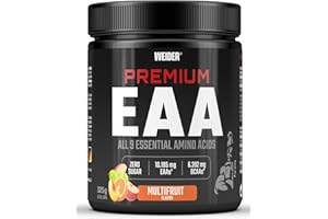 ‎WEIDER Weider Premium EAA Pulver - Essentielle Aminosäuren - BCAA 2:1:1 Verhältnis, vegan & zuckerfrei - 325g - Multifruit