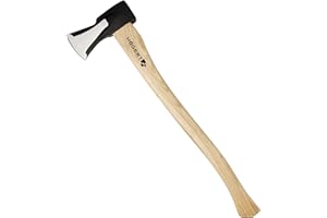 HÖGERT TECHNIK Spaltaxt 2000g, Hickory-Holzgriff, gehärteter Stahl, 47-55 HRC, UV-Beschichtung, Keilbefestigung, extra Stabilität, ideal zum Spalten von Baumstämmen und Holz