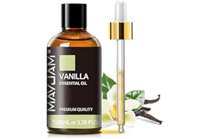 Huiles Essentielles Vanille 100ml, MAYJAM Huile De Vanille 100% Pure, IdéAl Pour L'AromathéRapie Aroma Diffuseur Huile Parfumée Massage