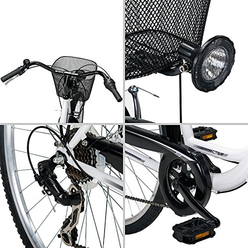 Bergsteiger Florenz 28 Zoll Damenfahrrad, Shimano 7 Gang, Standlichtfunktion, Korb - 8