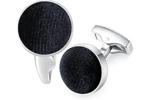 HONEY BEAR Herren Hochzeit Baumwolle Stoff Samt Manschettenknöpfe Cufflinks Manschettenknopf,Runden