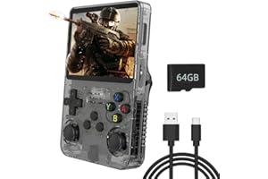 S_WAY Consola de juegos portátil R36S, con sistema Linux de código abierto, tarjeta TF de 64G 15000 juegos retro, pantalla IPS de 3.5 pulgadas, consola de juegos retro, consola de emulador de mano con