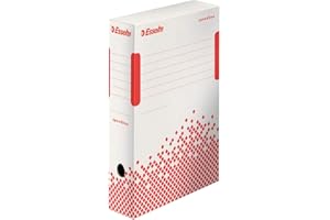 LEITZ Esselte Boîte à Archive Speedbox, 80 mm, A4, Boîte de Transfert, Carton Ondulé 100% Recyclé, Lot de 25, Blanc, 623985