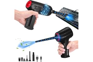 Goweto Souffleur Air Comprimé et - Aspirateur 4-en-1-120W/40000 RPM & 5300PA - Dépoussiérant pour Nettoyage du Bureau Domicile