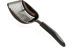 PIQIUQIU Łopata do kuwety, z wytrzymałego aluminium, szufla do kuwety dla kotów, żwirek dla kotów, szufla do odchodów (35 x 14 cm)