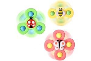 Thunder Group 3 Pcs Suction Cup Spinner Toys|bath fidget spinner for Babies|Baby Suction Spinner Toys for Toddler|Baby Fidget Spinners for Babies|window spinners toy Unisex Under 6 Year (Fluttering)
