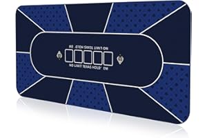YUZPKRSI 240×120cm Poker Mat with Stronger Sewn Edges, 10 Players Texas Hold'em Poker Rubber Mat Poker Topper for Tables, Folding Portable Poker Table Top Layout w/Carrying Bag for Poker Games, Blackjack
