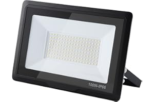 treoir 100w Flutlichtstrahler: 6000K Kaltweiß Superhell 10000LM IP66 Wasserdichter led strahler für Hinterhof/Stadion/Werkstatt Außenbeleuchtung