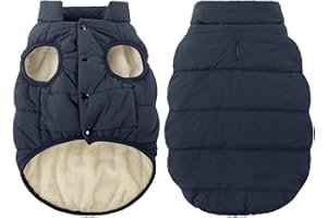 ASENKU Manteau d'hiver pour Chien Imperméable Coupe-Vent Veste Chaude Polaire pour Chiot Gilet Vêtement pour Petits Grande Taille Chiens, Manteau Chien Hiver pour Chihuahua Teckel Bouledogue Francais