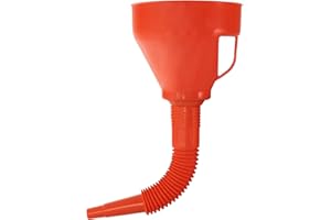 Nirox Embudo universal de 1,2 litros - Embudo de llenado de aceite con amplio margen de rebosamiento - boca de llenado extraíble - Embudo de gasolina con tubo flexible - Embudo de plástico
