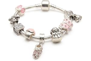 THE ULTIMATE CHARM COMPANY Liberty Charms Girls Little Angel Baby Christening Keepsake Silver Plated Charm Bead Bracelet