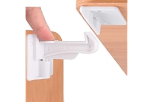 MOTEEN Child Safety Cupboard Locks, Baby Safety Locks, Invisible Spring No Drill Child Proof Latches for Kitchen Cabinets & Drawers with Strong Adhesive & 20 Screws Durable Fixed Easy Install - 10 Pack