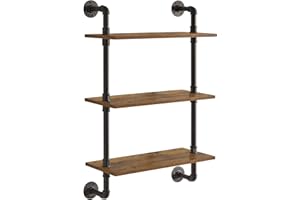 YMYNY 3-poziomowe przemysłowe półki do montażu na ścianie, rustykalne półki do przechowywania, półki pływające, do montażu na ścianie, stojak na przyprawy kuchenne, do sypialni, kuchni, salonu,