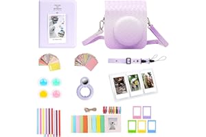 AISNYHO 11 in 1 Instant Camera Accessories Kit for Fujifilm Instax Mini 12 With Camera Case+Photo Album & Frames+Wall Hanging Frame+Colored Filter+Selfie Lens+ Triple Tabletop Frame (Gradient Weave Purple)