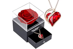 SWEETIME Preserved Real Rose Box,Eternal Rose,Enchanted Flower Box Gift for Women