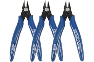 Smilcloud 3 Pcs Nipper Electrical for Cutting Wire, Electrical Wire Cable Cutter Precision Cutter Pliers with Soft Grip Slip Guards Handles for DIY Craft and Jewelry (Blue)