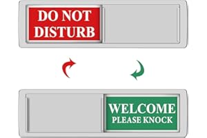 DRILBUR Do Not Disturb Door Hanger Sign - Meeting in Progress Door Sign Sukh Green and Red Ideal for Therapy, Sleeping, Session in Progress,Spa Treatment, 7 X 2 inches 1 Pack