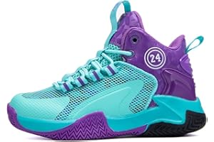 CZHIHANEG Chaussures de Basket-Ball, Chaussures de Basket-Ball pour Enfants, Chaussures de Sport avec Velcro, Chaussures de Sport