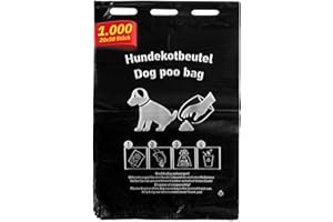 Hypafol Hundekotbeutel 1000 Stück à 20 x 50 St. I 20x 31 cm I Hundetüten aus robustem HDPE I Hygienisch, extra stark & reißfest I Mit Einhängeösen für Spender I Umweltfreundlich & nachhaltig