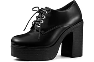 Allegra K Bottines plateforme à talons hauts et talons hauts pour femmes