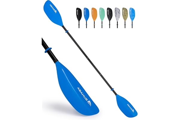 Abahub Kajak paddel, justerbar 210–230/230–250 cm, 3 delar, dubbel paddlar