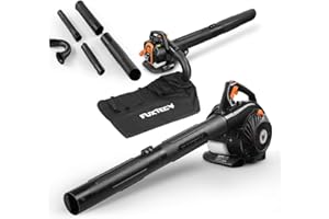 Aspirateur Souffleur Broyeur Thermique De Feuilles 3en1 Modèle Professionnel 25,4cm3 0,75kW; Sac Collecteur 60L FUXTEC FX-LBS126P - Souffleur De Feuilles, Fonctionne à essence, Noir