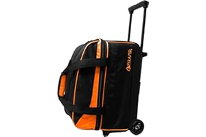 Pyramid Prime Bowlingtasche mit 2 Bällen und großem separatem Fach für Bowlingschuhe (bis US-Herrengröße 16) oder Zubehör, Verriegelungsgriff, ausziehbar bis 101,6 cm