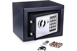 MEYKEY Nictemaw Tresor, Elektronischer Safe, Möbeltresor, Schlüsseltreso, Zifferntastatur sicher, feuerfest wasserdicht, perfekt für Hause Büro Hotel Business Schmuck Bargeldverbrauch Lagerung Schwarz