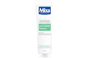 ‎MIXA Mixa Anti-Unreinheiten Comfort Cleanser, Für zu Akne neigende und sensible Haut, Glättet das Erscheinungsbild der Poren, Mit Salicylsäure und Squalan, Geeignet für Gesicht & Hals, Hypoallergen, 150 ml