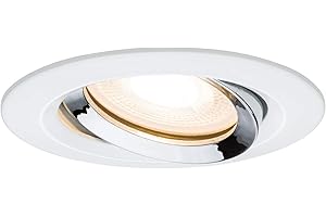 Paulmann 93663 Led Nova Faretto da Incasso Rotondo, Bianco/Cromato, Orientabile Senza Lampadina Max. Faretto da Incasso 35 W Gu10 O Gu5.3, In Alluminio, Opaco