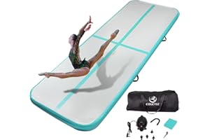 TUMBLINGMATS Inflatable Air Gymnastics Mat Training Mats 10cm Thickness Gymnastics Tracks for Home Use/Training/Cheerleading/Yoga/Water with Pump